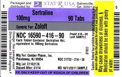 SERTRALINE 100MG LABEL.jpg Label Image 100 mg - SERTRALINE 100MG LABEL